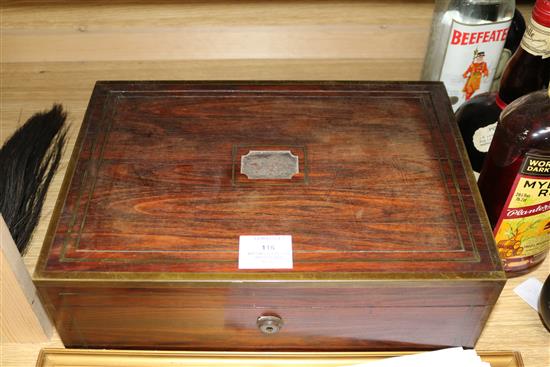 A Regency writing slope and an artists box